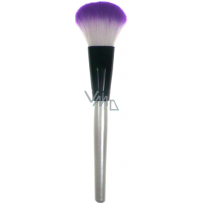Cosmetic brush with synthetic bristles for powder white with white-purple tip 19 cm 30350