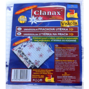 Clanax Universal dust cloth 3D viscose non-woven Flower pattern 35 x 35 cm 3 pieces