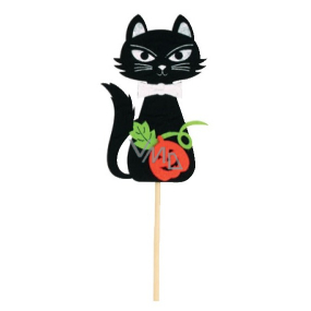 Cats black from felt white ears recess 8 cm + skewers