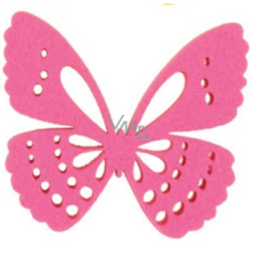 Felt butterfly pink decoration 6 cm