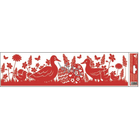 Window foil without glue stripe Easter silhouettes red 2 geese 45 x 12 cm