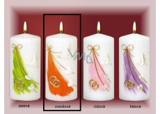 Lima Wedding Candle White with Orange Design Cylinder 60 x 120 mm 1 piece