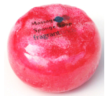Fragrant Red Delicious Glycerin Massage Soap with Sponge Filled with DKNY Red Delicious Perfume Scent in Red Color 200 g