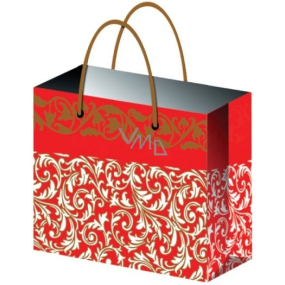 Anděl Gift paper bag 23 x 18 x 10 cm with gold embossing red