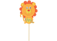 Felt lion pick 8 cm + skewer