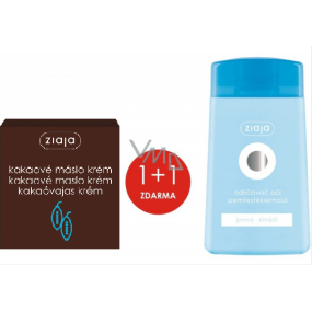 Ziaja Cocoa Butter Facial Cream 50 ml + Moisturizing Fine Eye Remover 120 ml, Duopack