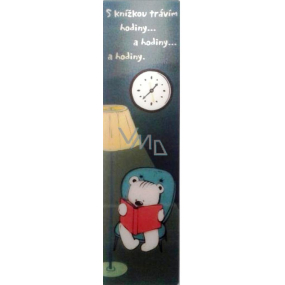 Albi Bookmark Flip Flop 3D Bear with a book, With a book I spend hours ... 19 x 5 cm