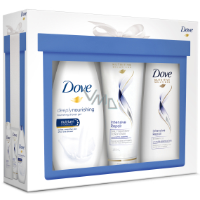 Dove Nourishing Deeply shower gel 250 ml + Intensive Repair shampoo 250 ml + conditioner 180 ml, cosmetic set