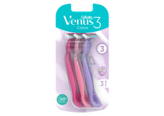 Gillette Venus 3 Colors razor with lubricating strip 3 colours, 3 pieces for women