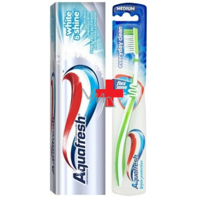 Aquafresh Whitening White & Shine toothpaste with whitening effect 100 ml + Aquafresh Everyday Clean medium toothbrush 1 piece