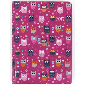 Albi Daily Diary Pink Owls B6 12.5 cm × 17 cm × 2.2 cm