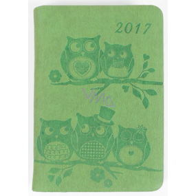 Albi Diary mini Green owls 7.5 cm × 11 cm × 1.1 cm