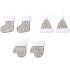 Gray knitted hanging decoration 9 cm, 2 pieces in a bag