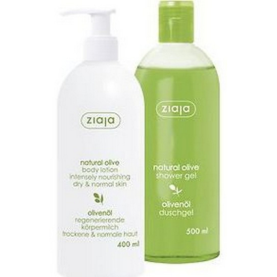 Ziaja Oliva body lotion for dry and normal skin 400 ml + Oliva shower gel 500 ml, duopack