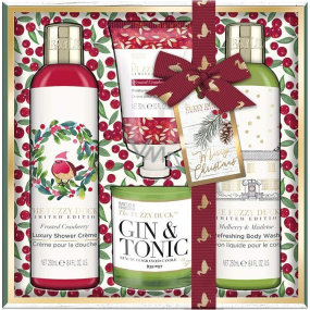 Baylis & Harding Mulberries, Mistletoe and Cranberry cleansing gel 250 ml + shower cream 250 ml + hand cream 30 ml + scented candle 60 g, cosmetic set