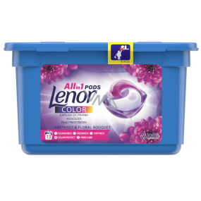 Lenor Color All in1 Pods Amethyst & Floral Bouquet scent of peonies and wild roses gel capsules for washing colored clothes 13 pieces