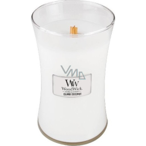 WoodWick Island Coconut - Island Coconut scented candle with wooden wick and lid glass large 609 g