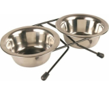 Trixie Stainless steel bowl in stand diameter 11 cm, 2 x 0.20 l