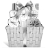 Cosmetica Fanatica Coconut body lotion 95 ml + shower gel 190 ml + body scrub 50 ml + bath salt 50 g + bath mat + basket, cosmetic set