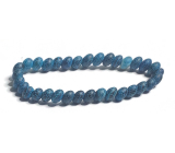 Agate blue dragon bracelet elastic natural stone, ball 6 mm / 16 - 17 cm