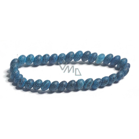 Agate blue dragon bracelet elastic natural stone, ball 6 mm / 16 - 17 cm