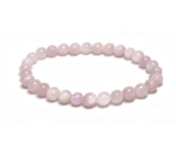 Kunzite bracelet elastic natural stone, ball 6 mm / 16 - 17 cm, stone of emotions