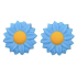 Plastic Nova Daisy hair elastic band blue 2 pieces
