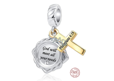 Sterling silver 925 Religious spells Philippians 4:19, 2in1 pendant for bracelet