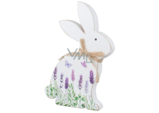 Wooden rabbit with lavender pattern 20 cm