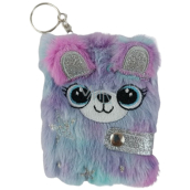 Albi Keychain rainbow teddy bear block furry 10 x 7 cm
