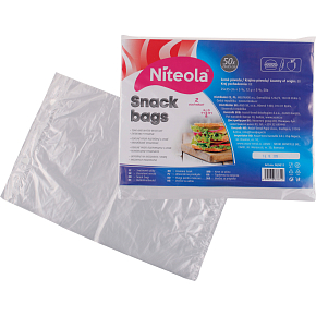 Niteola Snack Bags, HDPE, 25 × 35 cm, thickness 12 µ, clear, 50 pcs