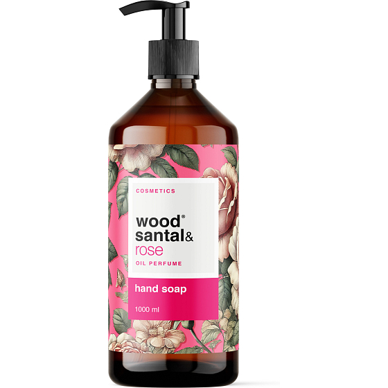 Wood Santal & Rose liquid hand soap 1 l, dispenser