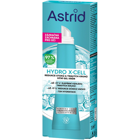 Astrid Eye Gel Hydro X-Cell Against Puffiness and Dark Circles, 15 ml