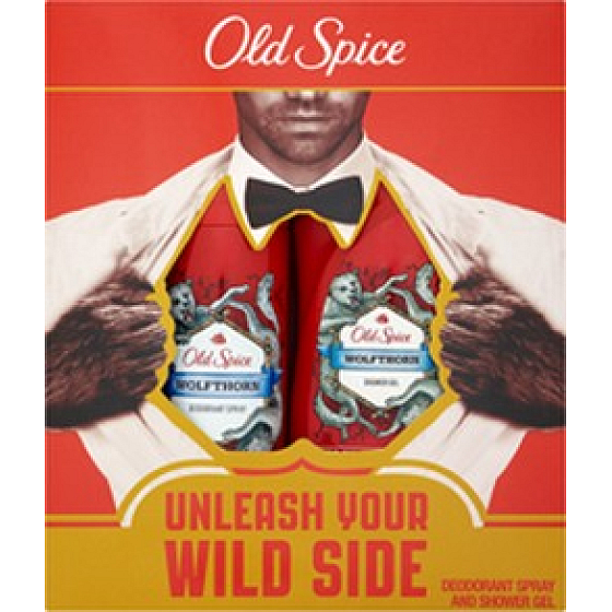 Old Spice Wolfthorn deodorant spray 125 ml + shower gel 250 ml, cosmetic set