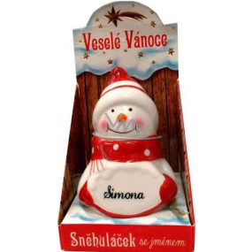 Nekupto Snowman named Simon Christmas decoration size 8 cm