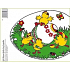 Window foil without glue Easter Chicken with Easter eggs Easter motif 33 x 23 cm