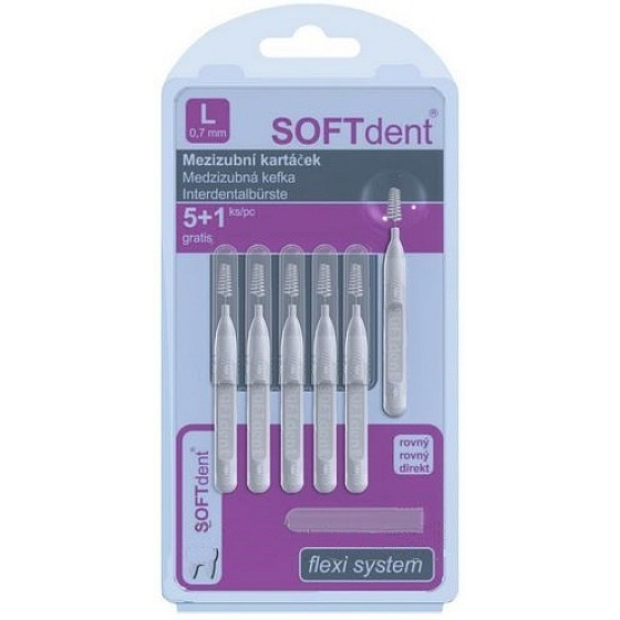 Soft Dent interdental brush straight L 0.7 mm 6 pieces