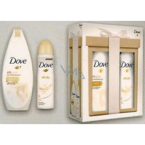 Dove Silk Glow Nourishing Shower Gel 250 ml + Silk Dry antiperspirant deodorant spray for women 150 ml, cosmetic set