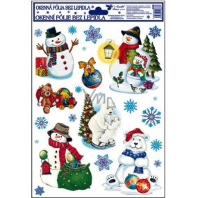 Glue-free window foil colored with polar bears and a snowman 30 x 20 cm