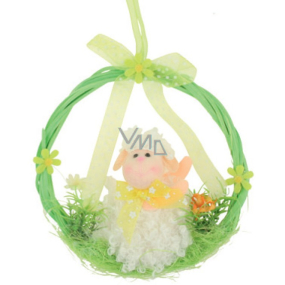 Wreath with sheep for hanging 15 cm