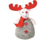 Gray reindeer knitted for standing 17 cm