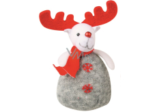 Gray reindeer knitted for standing 17 cm