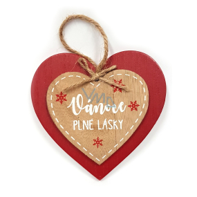 Nekupto Christmas wooden heart decoration Christmas full of love 12 x 12 cm