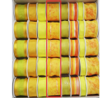 Ditipo Fabric ribbon with wire yellow with flowers 2 mx 40 mm