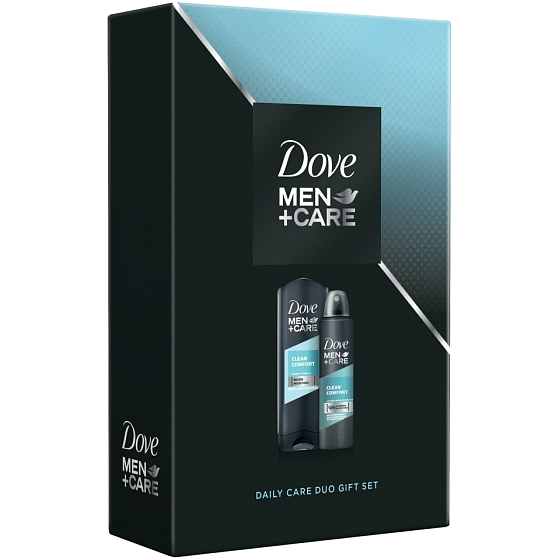 Dove Men + Care Clean Comfort shower gel for men 250 ml + deodorant spray for men 150 ml, cosmetic set
