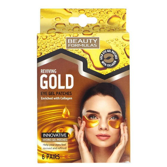 Beauty Formulas Gold Collagen Gel Eye Patches 6 Pairs