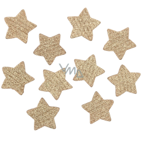 Star gold with glue acrylic with glitter 5 cm 10 pieces