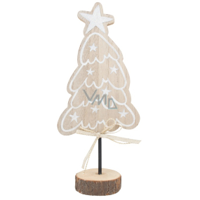 Wooden tree with glitter and star 11 x 26 cm