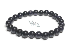 Goldstone blue Avanturine bracelet elastic, ball 8 mm / 16-17 cm, ambition stone