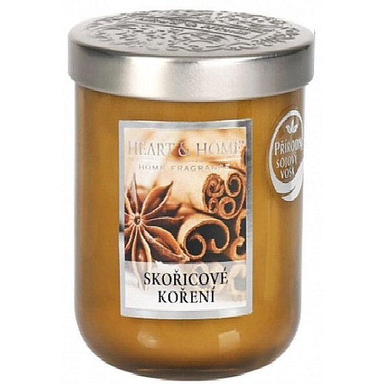 Heart & Home Cinnamon spice soy scented candle large burns up to 70 hours 310 g